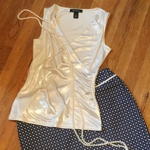 White House Black Market Gold Metallic Top